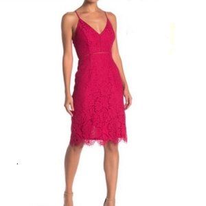 ASTR Women's Lace V-Neck Sheath Dress Pink Size Small NWT